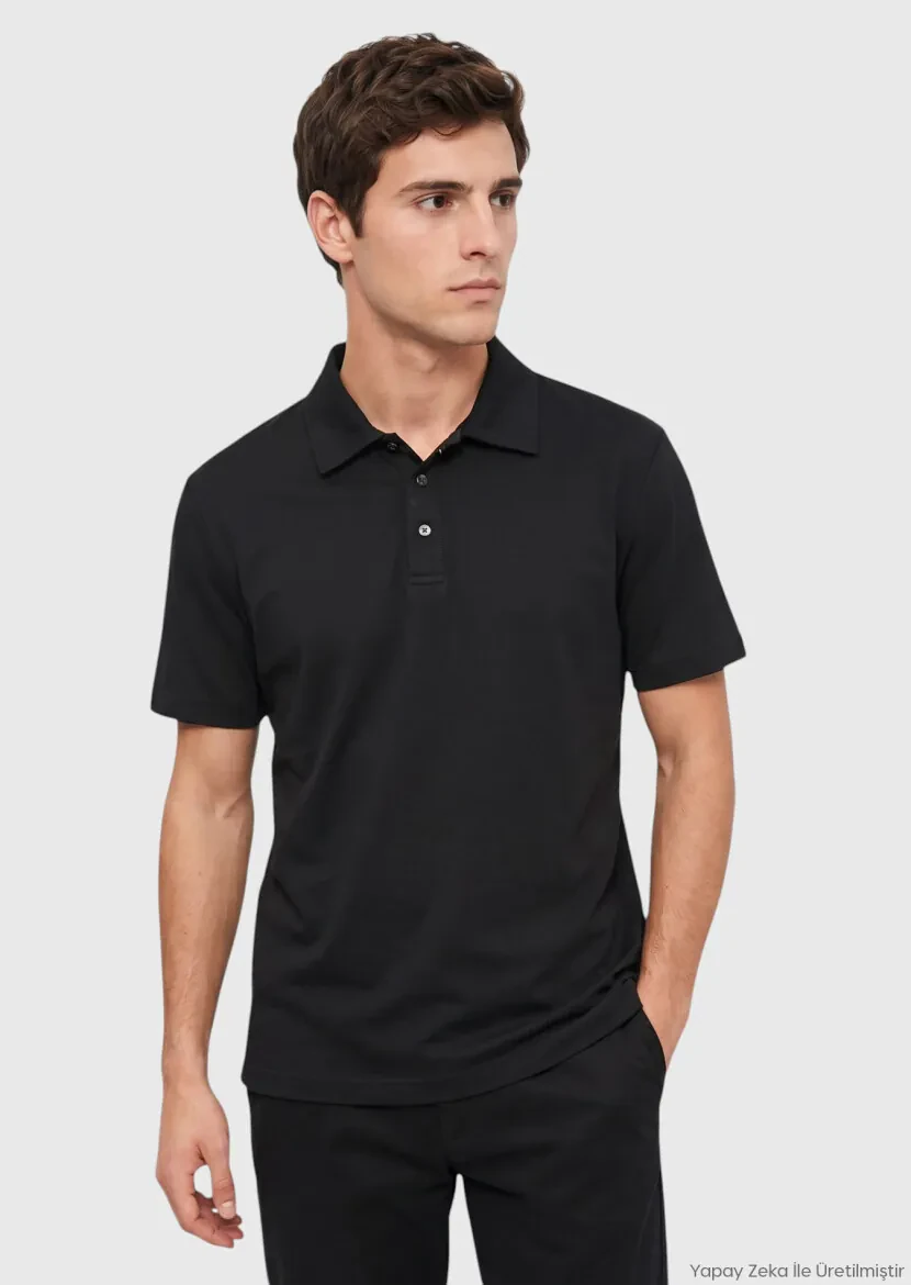 Black Plain Cotton Blended T-Shirt - RAMSEY