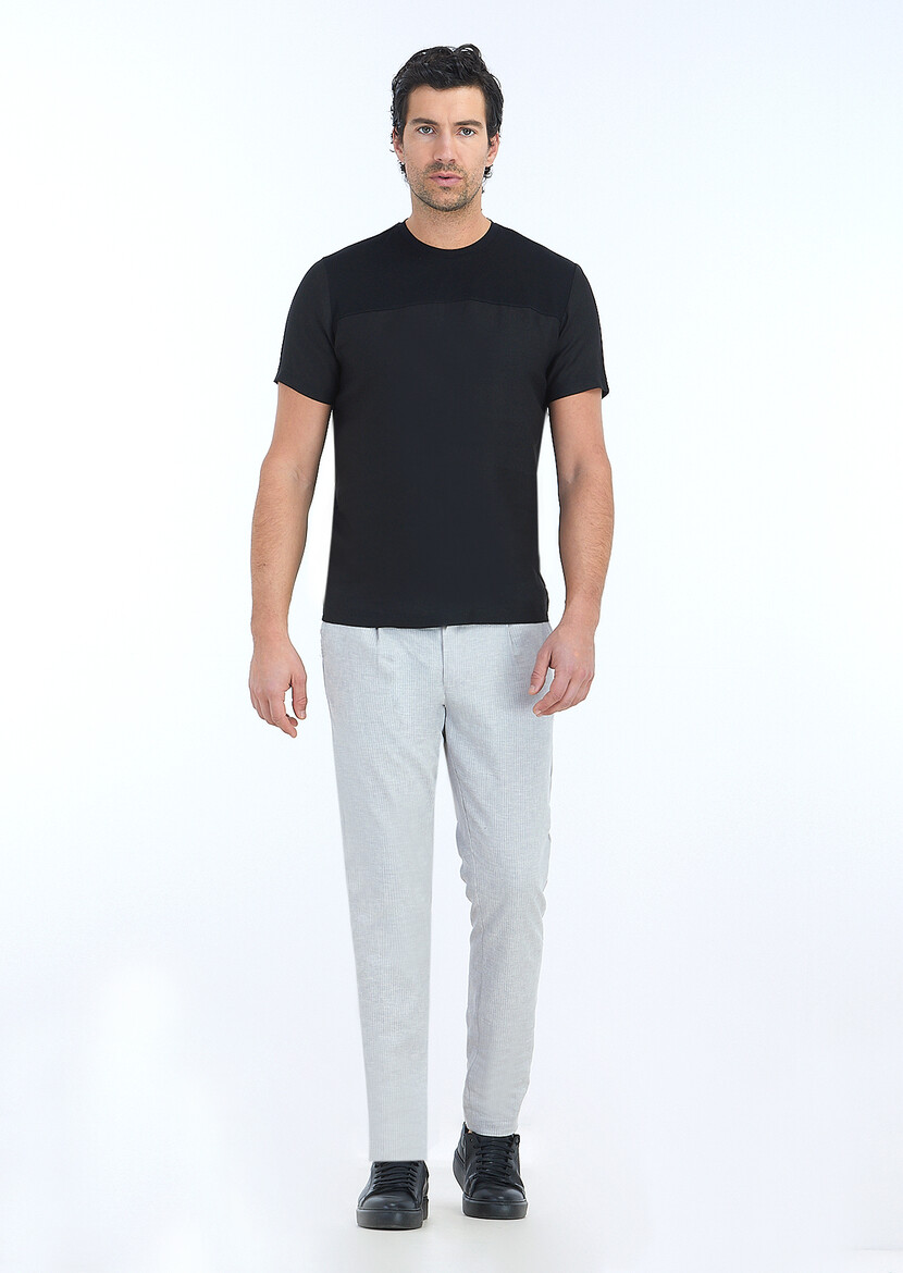 Black Plain Crew Neck 100% Cotton T-Shirt - 1