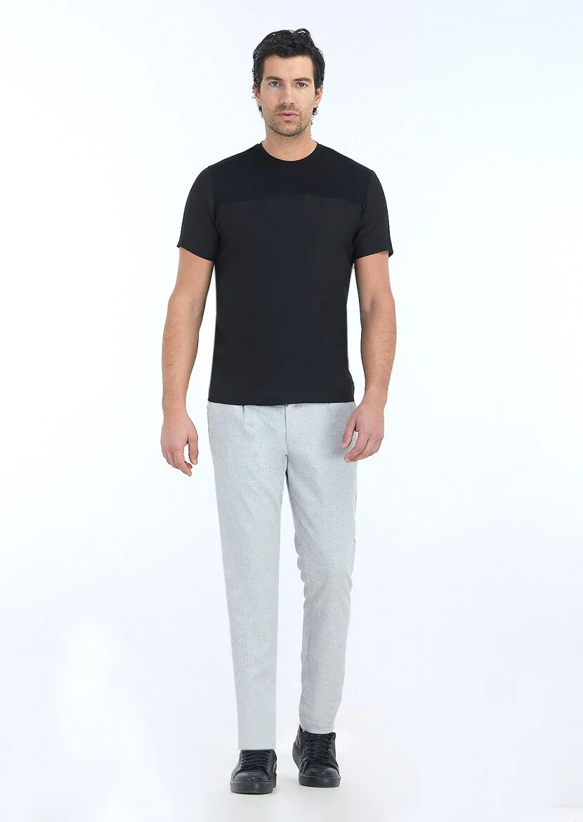 Black Plain Crew Neck 100% Cotton T-Shirt - 1