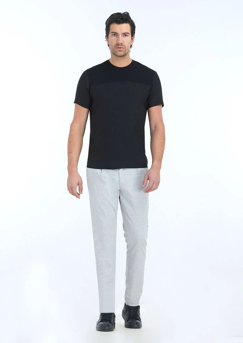 Black Plain Crew Neck 100% Cotton T-Shirt - 1