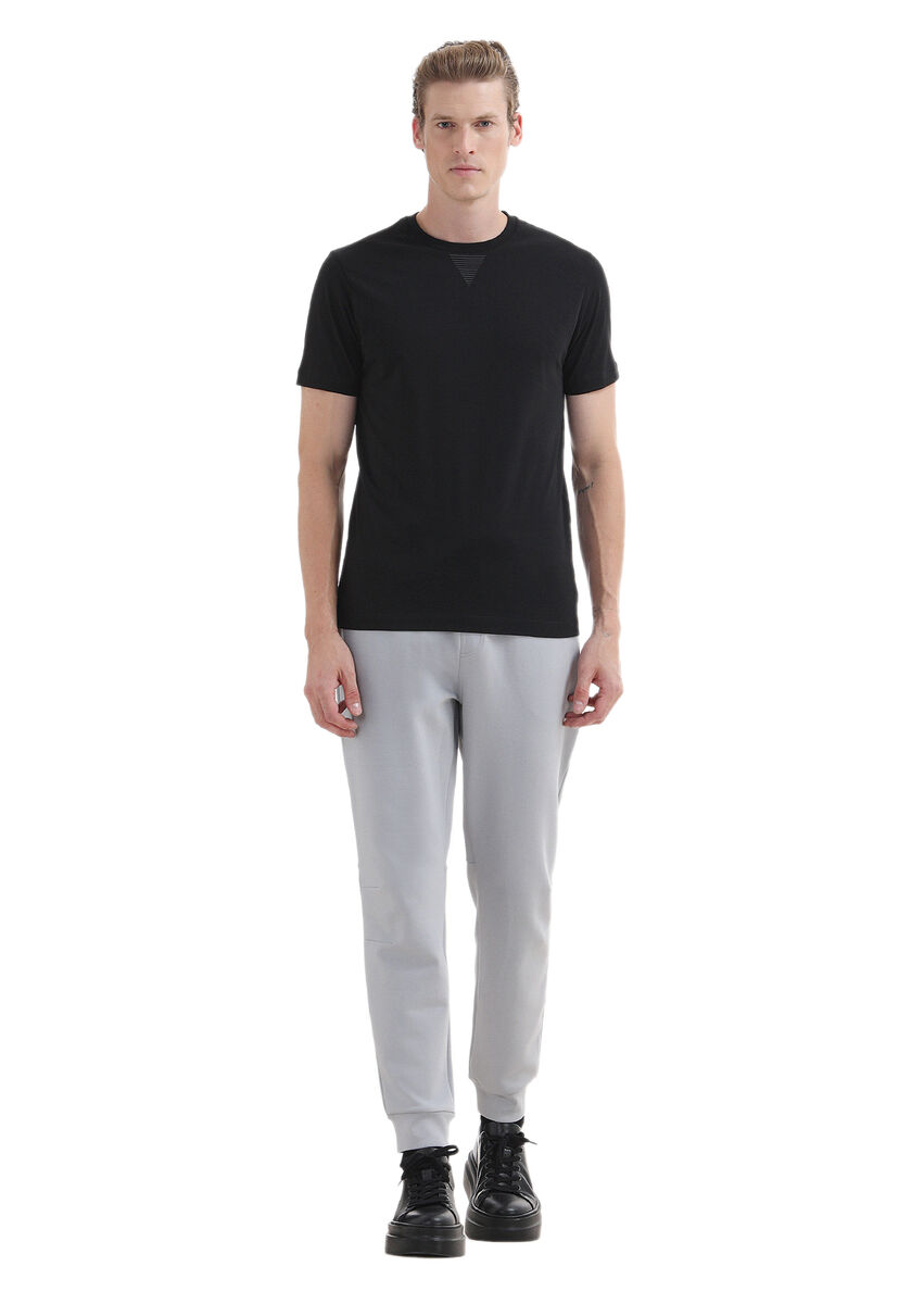 Black Plain Crew Neck 100% Cotton T-Shirt - 2