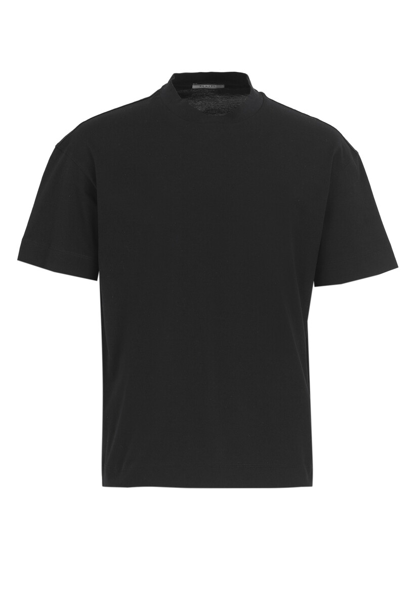 Black Plain Crew Neck 100% Cotton T-Shirt - 6