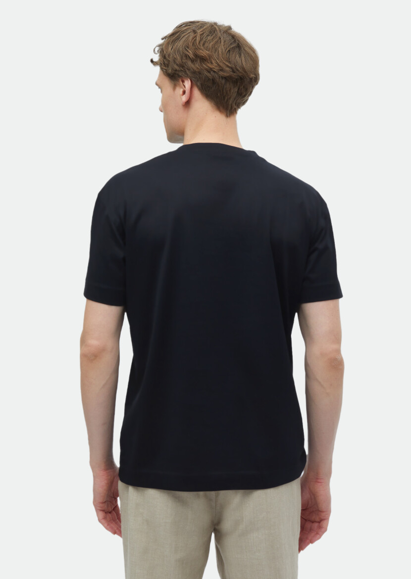 Black Plain Crew Neck 100% Cotton T-Shirt - 5