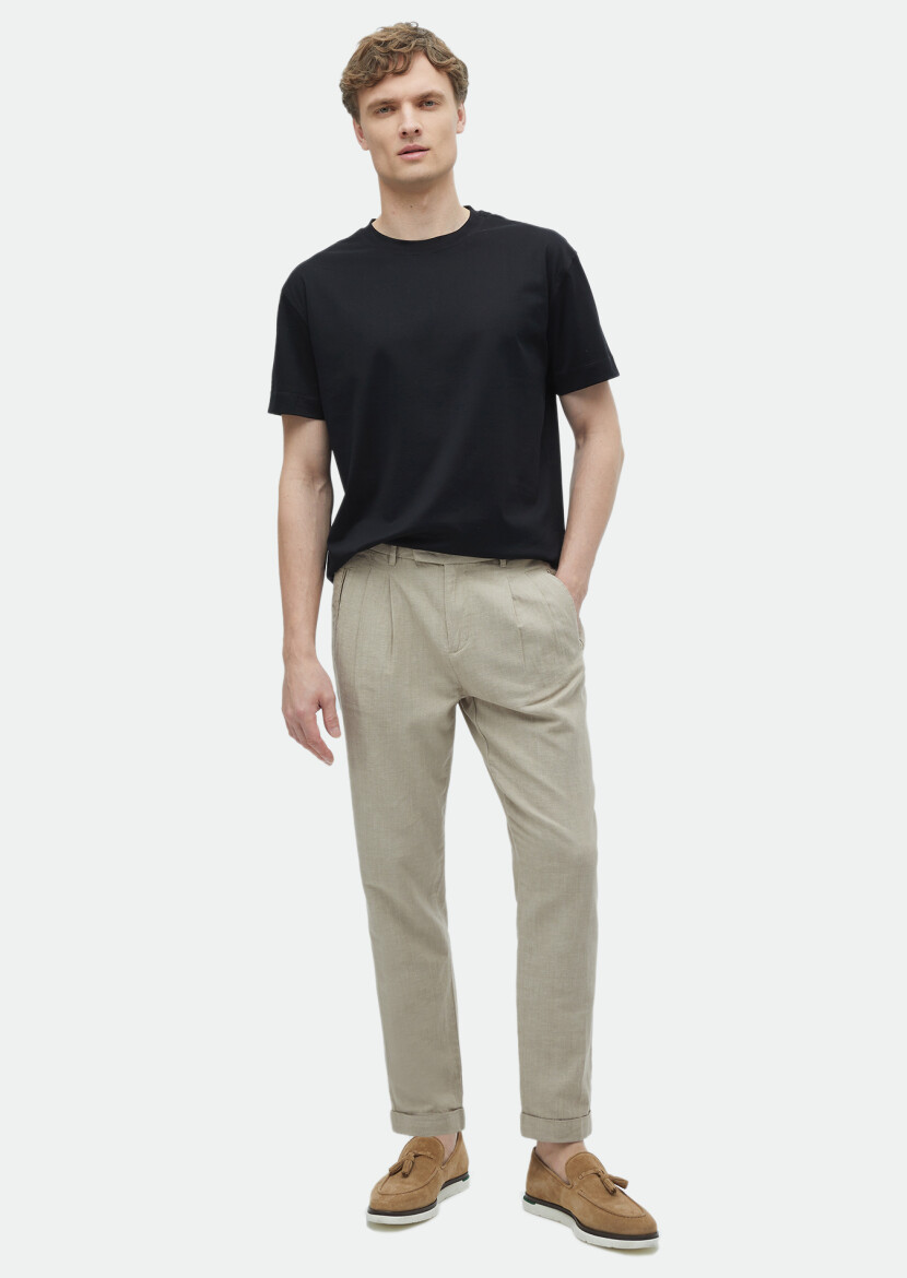 Black Plain Crew Neck 100% Cotton T-Shirt 