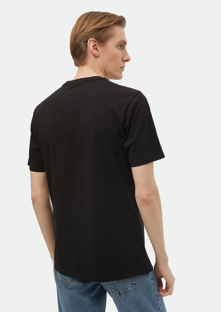 Black Plain Crew Neck 100% Cotton T-Shirt - 4