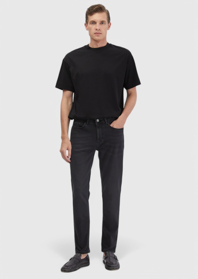 Black Plain Crew Neck 100% Cotton T-Shirt 