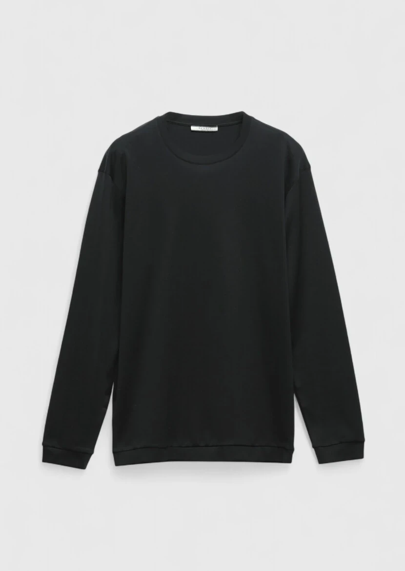 Black Plain Crew Neck 100% Cotton T-Shirt 
