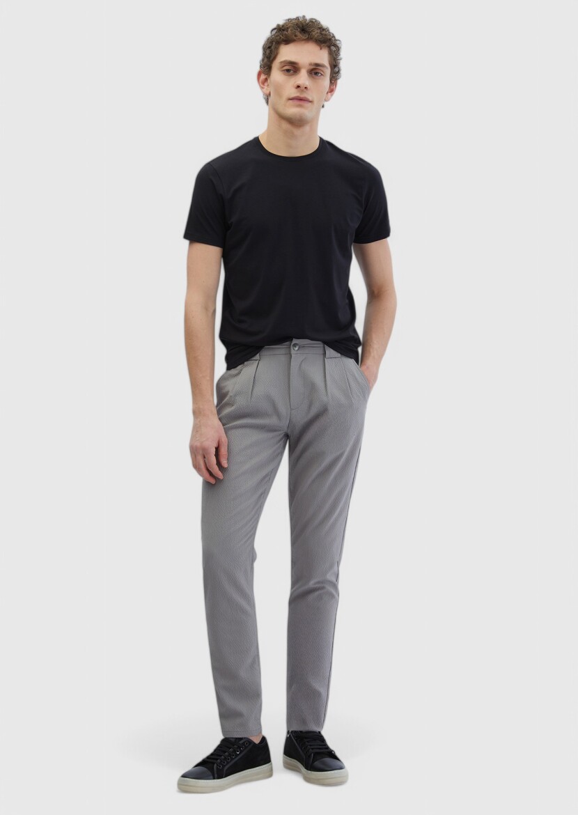 Black Plain Crew Neck Cotton Blended T-Shirt 