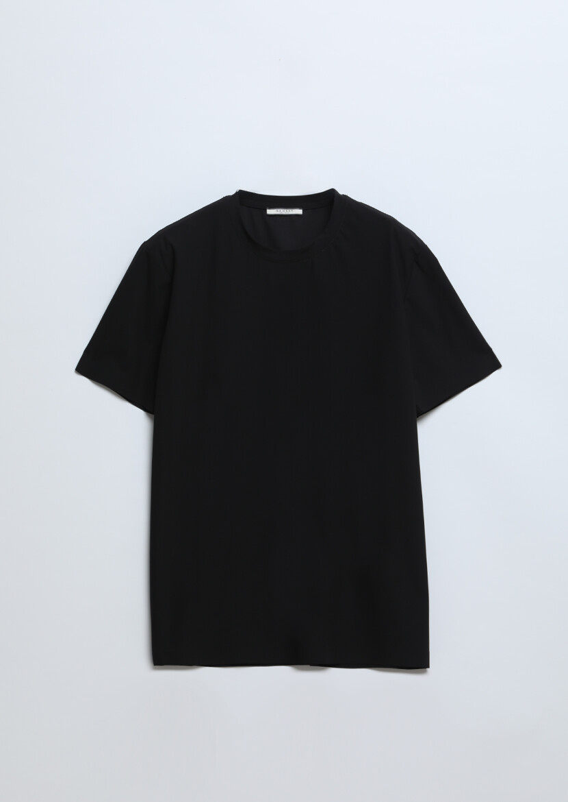 Black Plain Crew Neck T-Shirt - 6