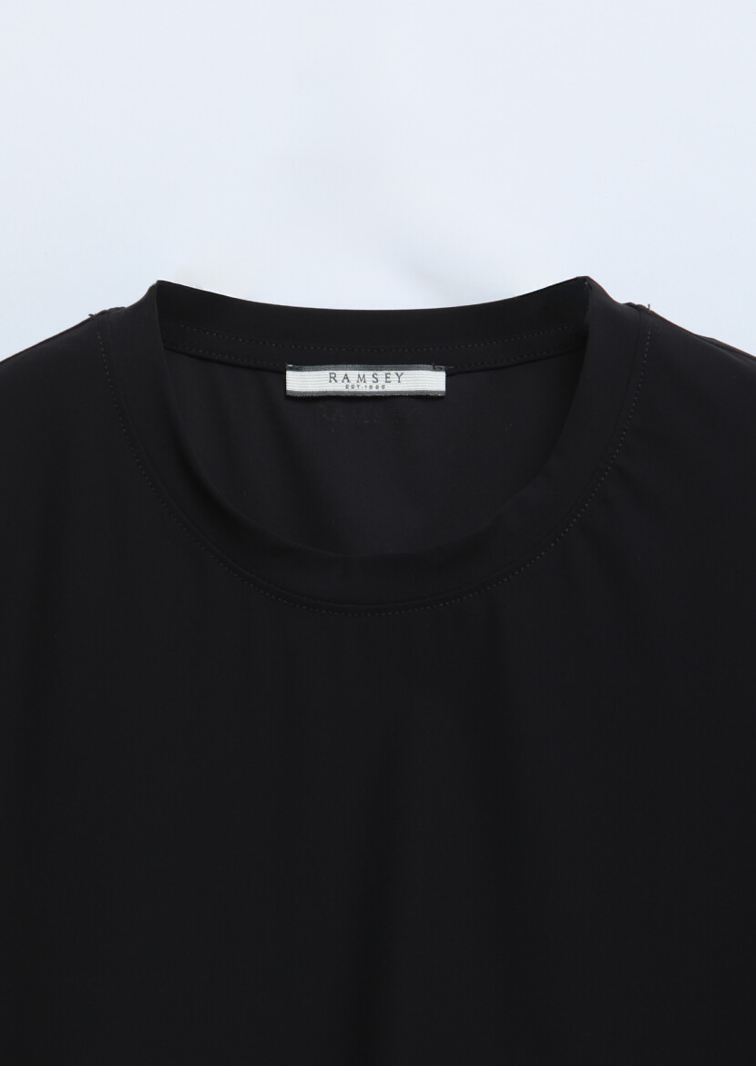 Black Plain Crew Neck T-Shirt - 7