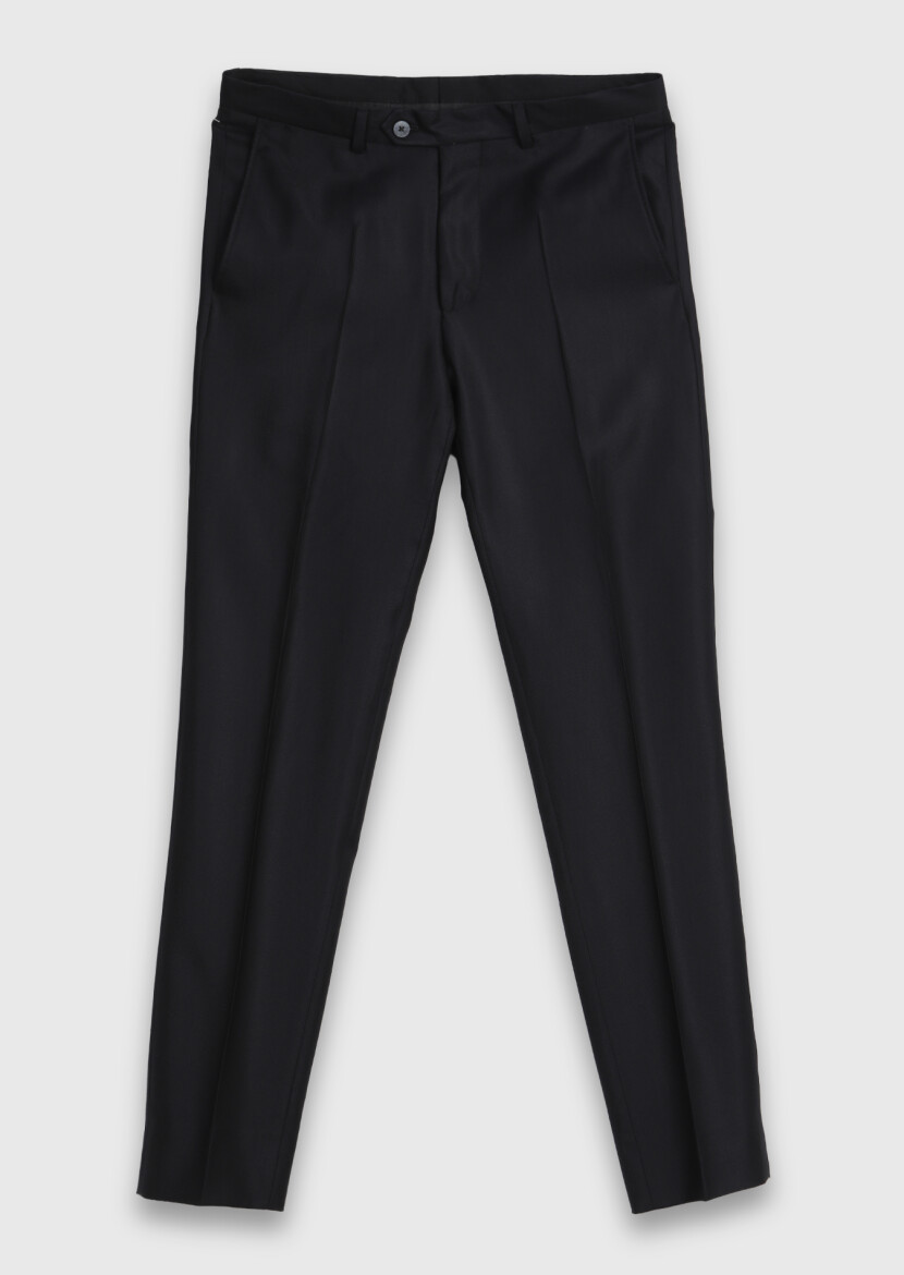Black Plain Modern Fit Double Breasted Collar Weaving Tuxedo - 6