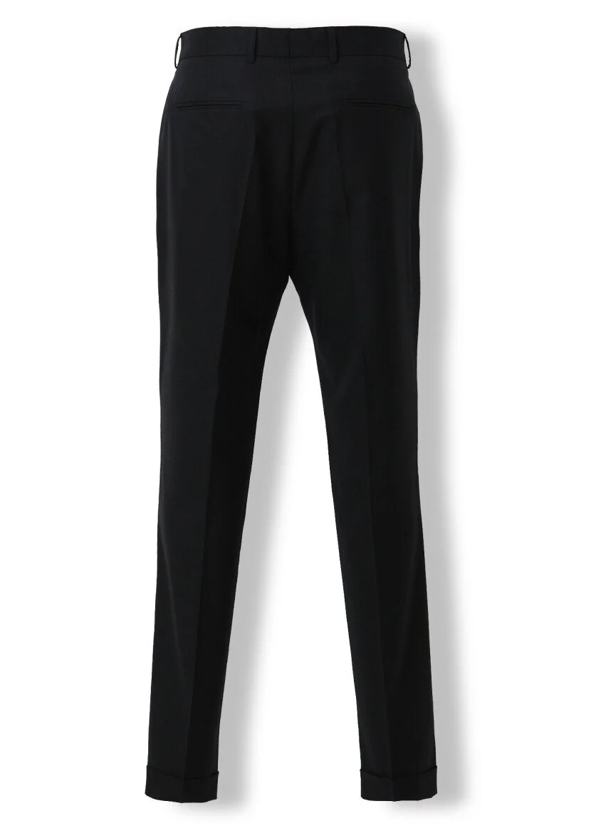 Black Plain Oversize Fit Wool Blended Suit - 6