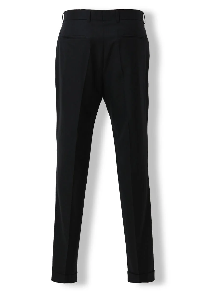 Black Plain Oversize Fit Wool Blended Suit - 6