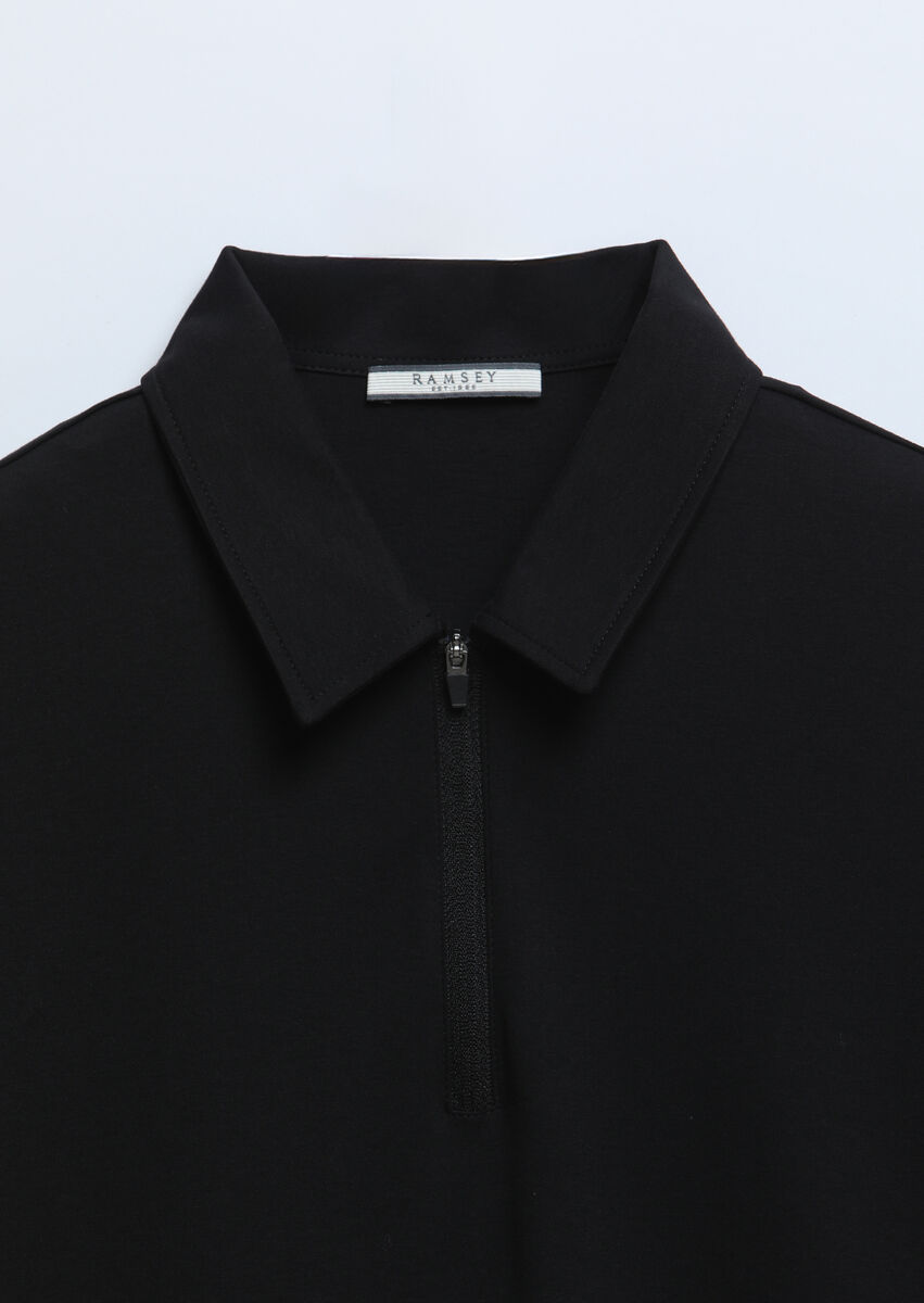 Black Plain Polo Neck 100% Cotton T-Shirt - 8