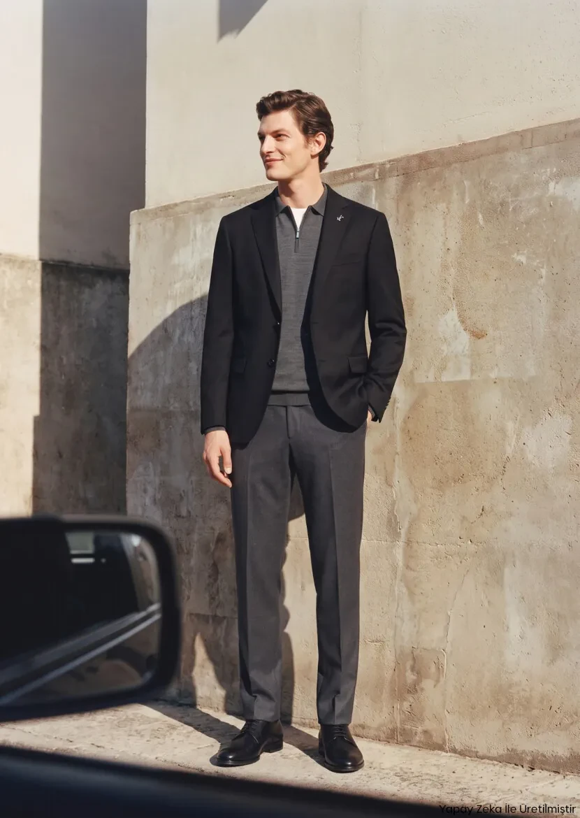 Black Plain Regular Fit 100% Cashmire Jacket - RAMSEY