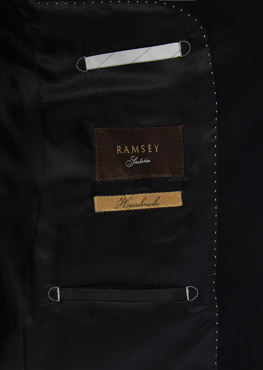 Black Plain Regular Fit 100% Cashmire Jacket - 7