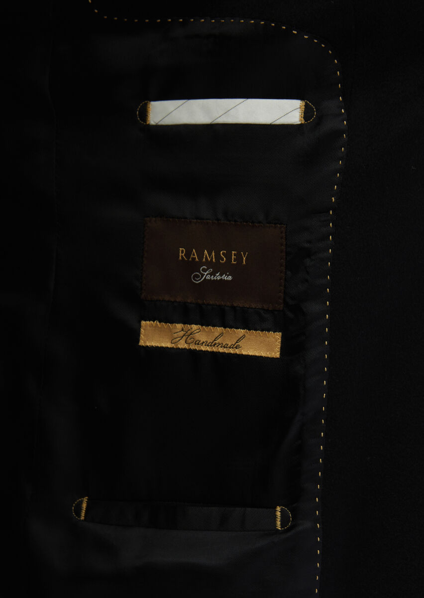 Black Plain Regular Fit 100% Cashmire Jacket - 6