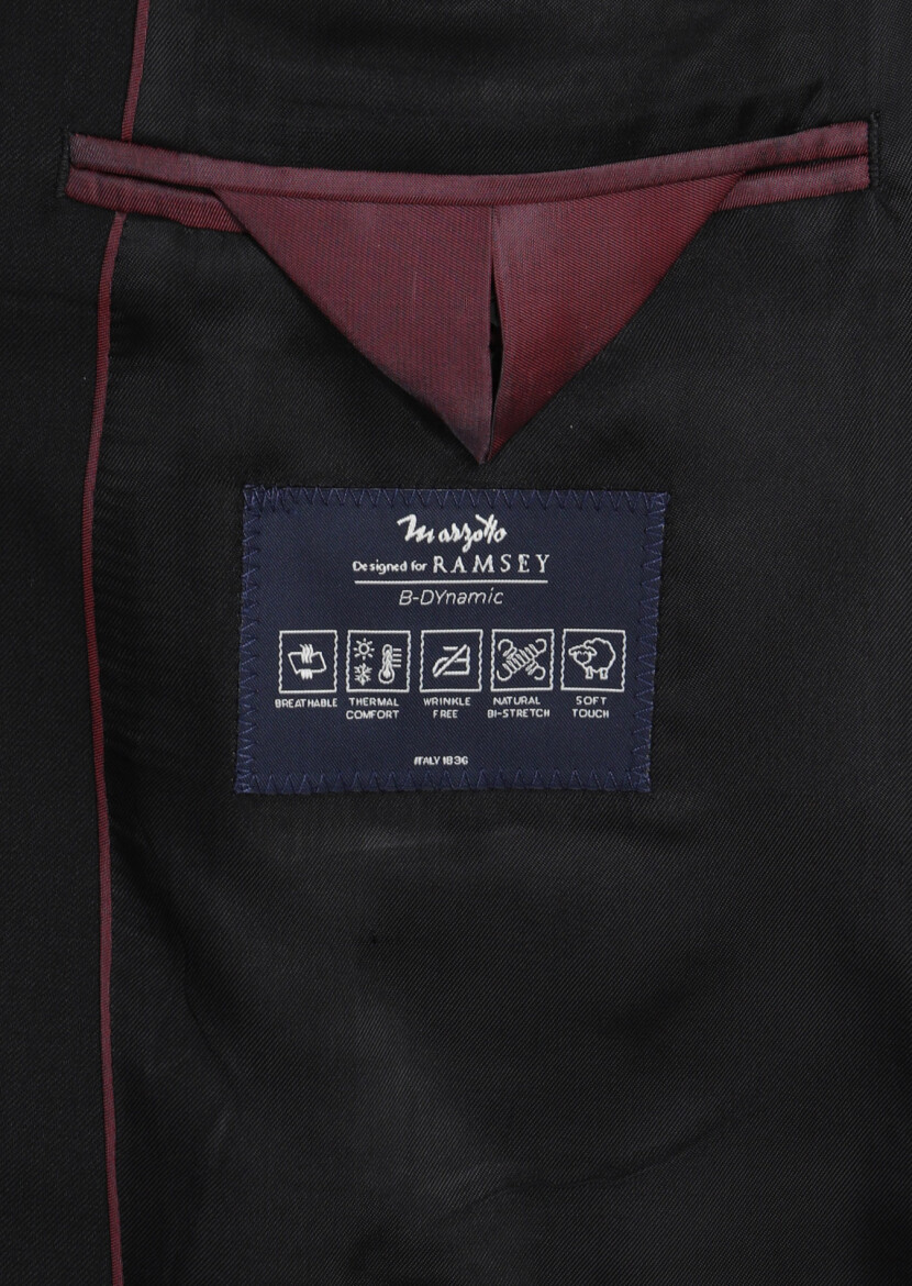Black Plain Regular Fit 100% Wool Suit - 11
