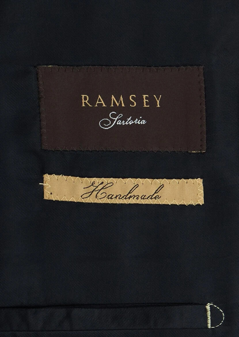 Black Plain Regular Fit 100% Wool Suit - 5