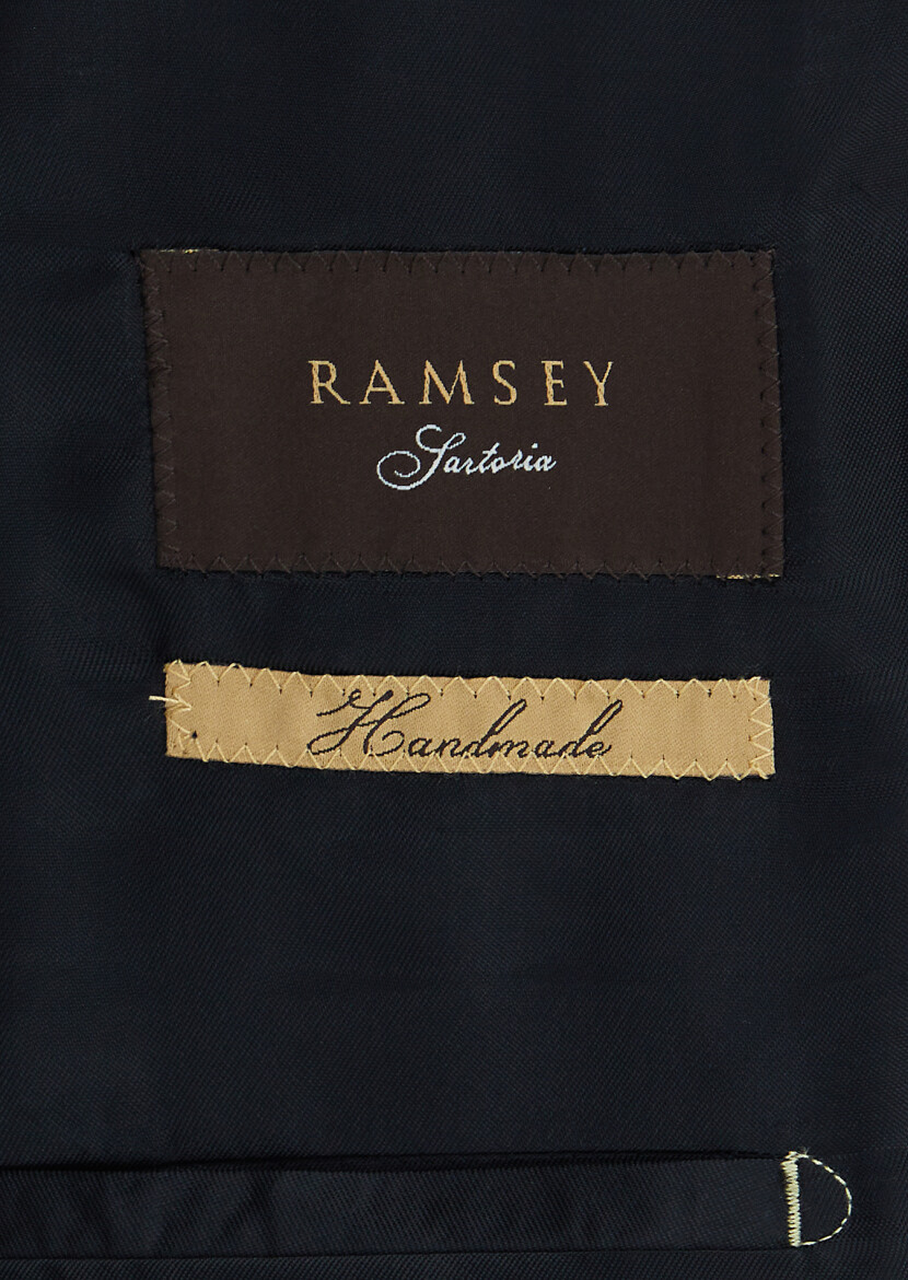 Black Plain Regular Fit 100% Wool Suit - 5