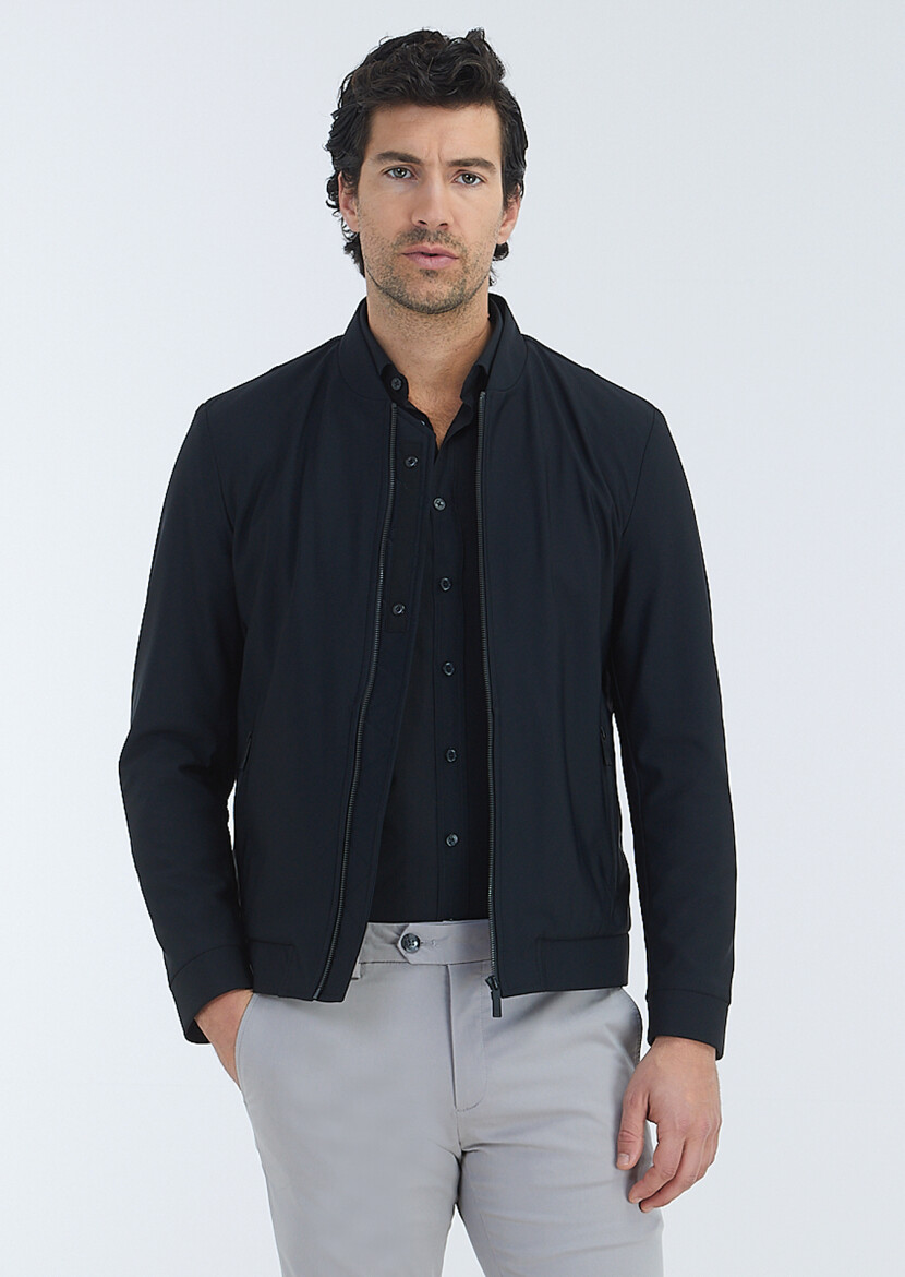 Black Plain Regular Fit Long Weaving Casual 100% Cotton Shirt - 3