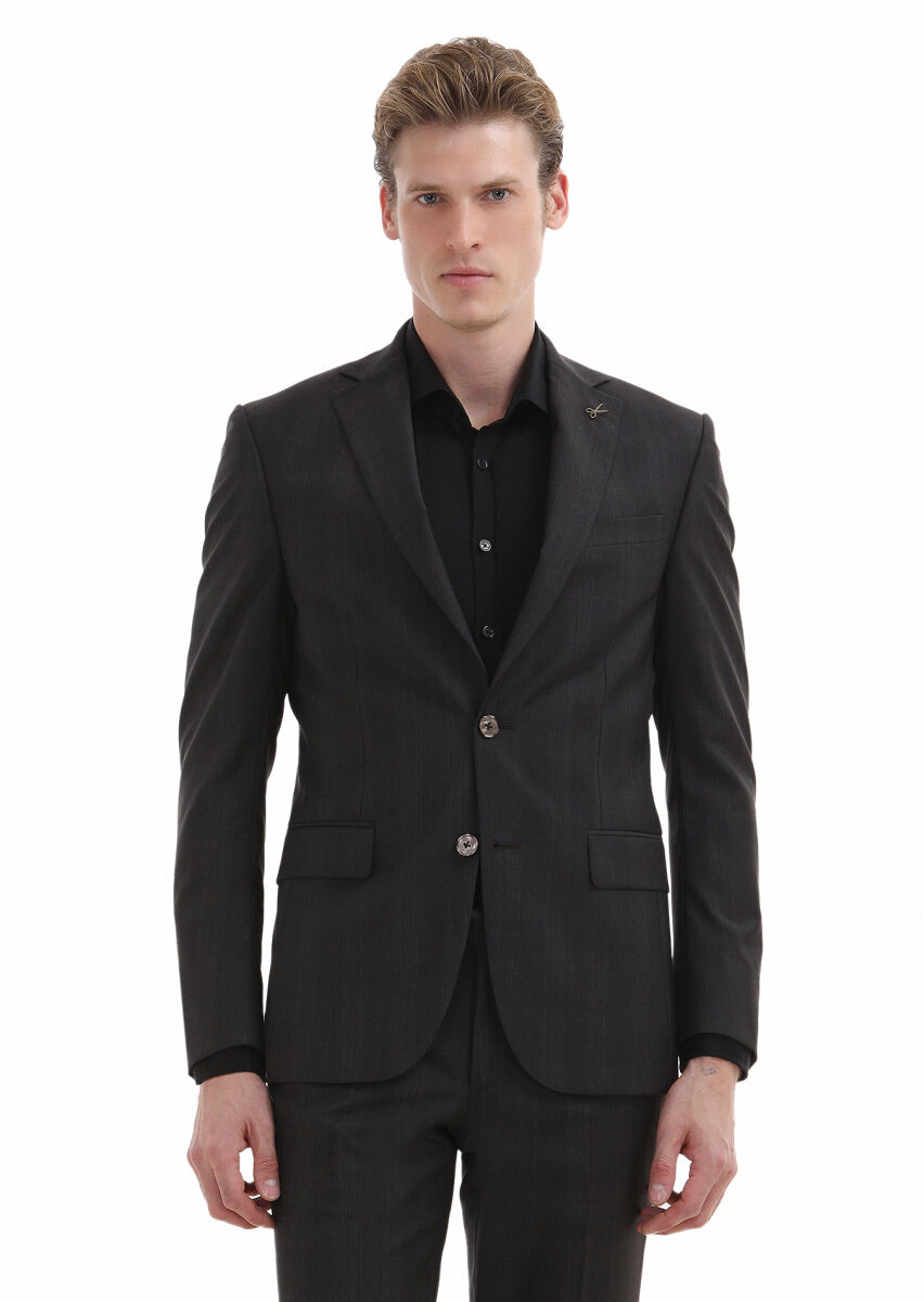 Black Plain Regular Fit Long Weaving Classical 100% Cotton Shirt - 4