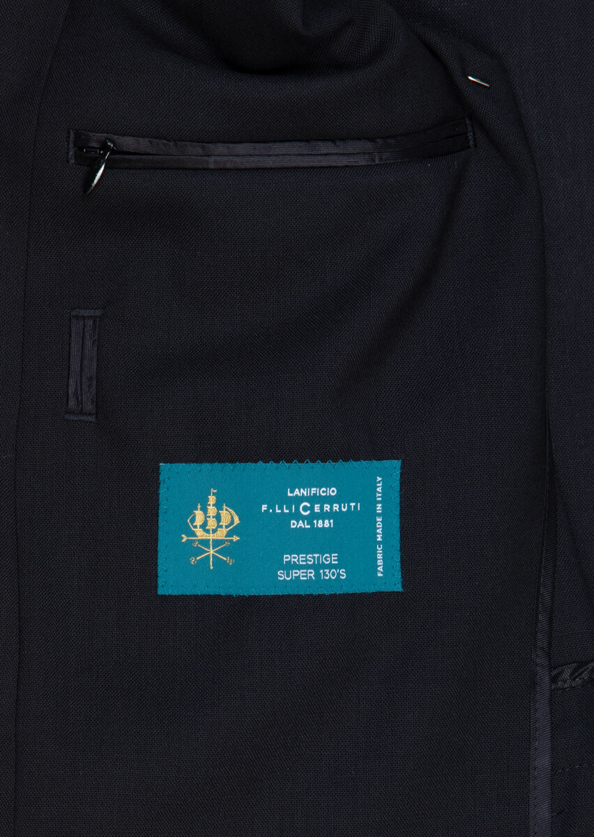 Black Plain Shirt Shoulder Slim Fit 100% Wool Jacket - 8