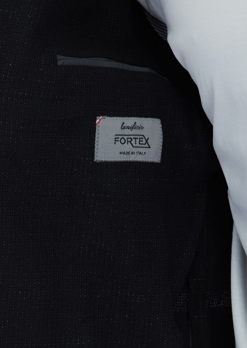 Black Plain Shirt Shoulder Slim Fit Cotton Blended Jacket - 5