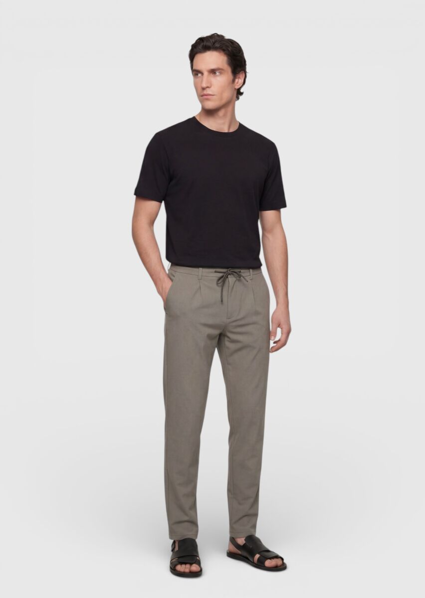 Black Plain Silk Blended T-Shirt - 2