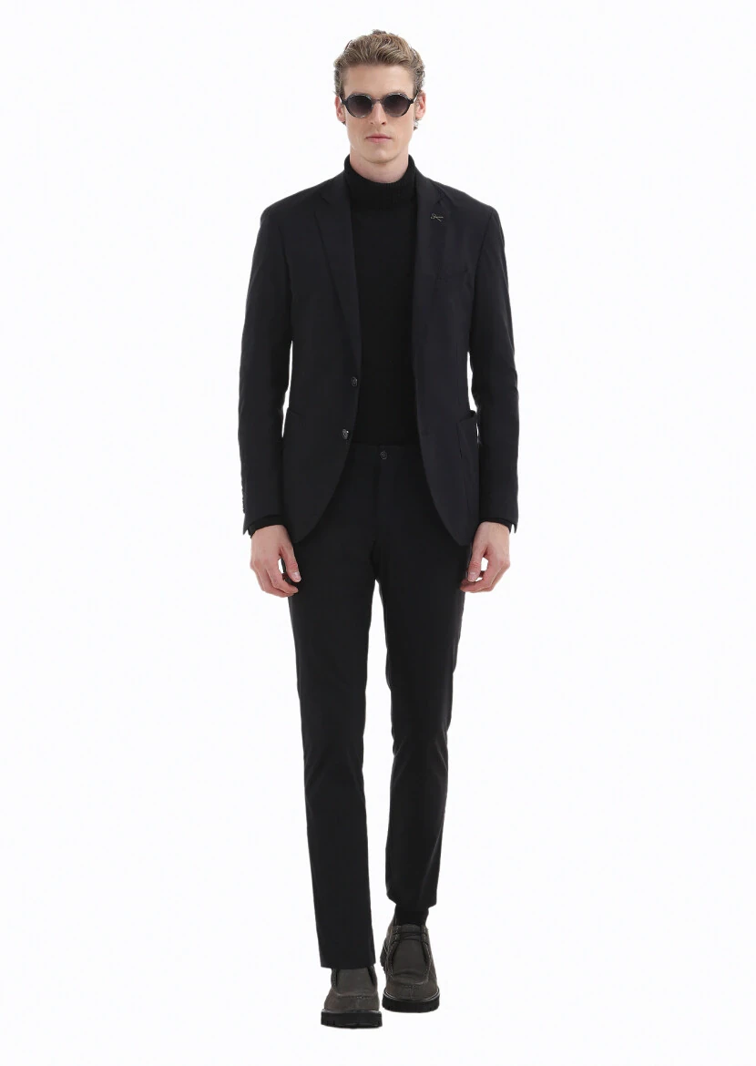 Black Plain Suit - 1