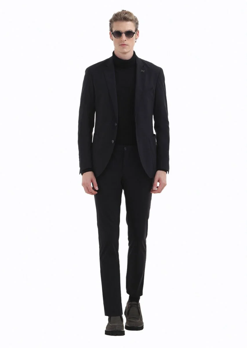 Black Plain Suit - 1