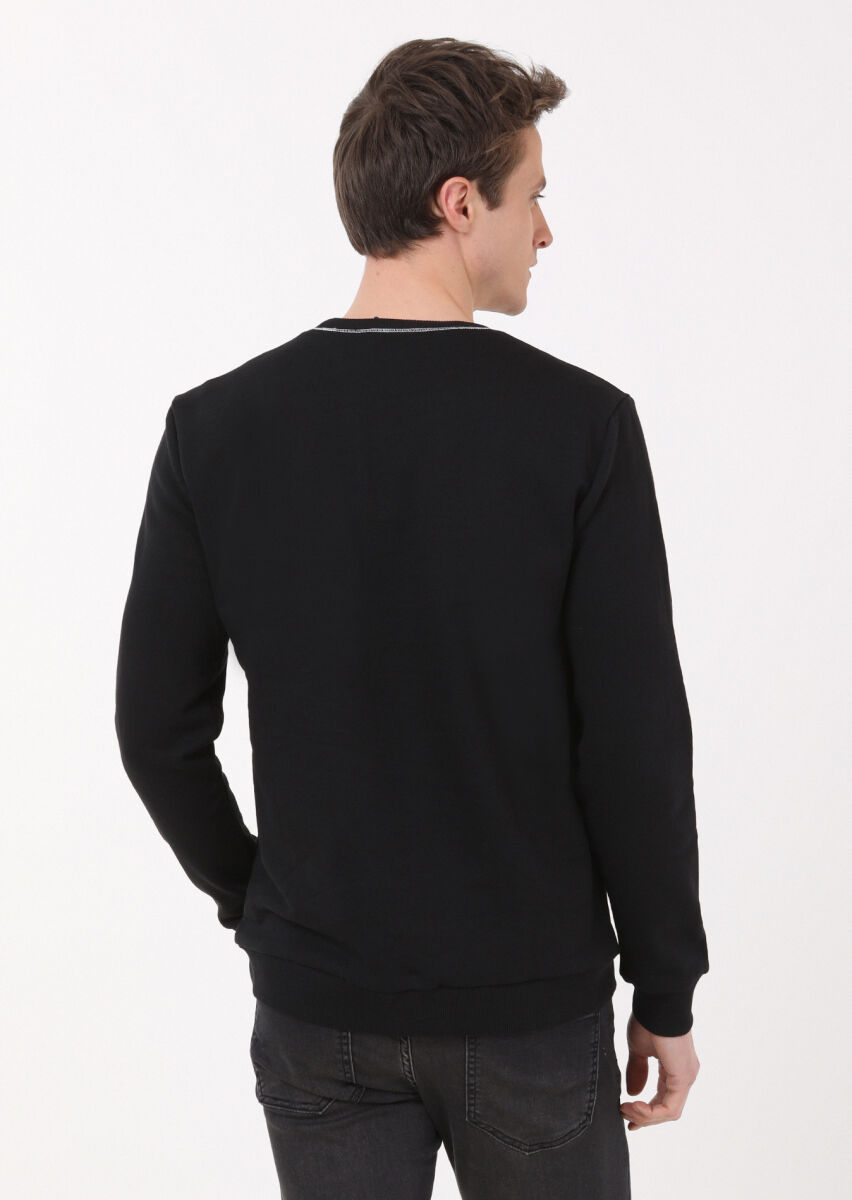 Black Plain Sweatshirt - 3
