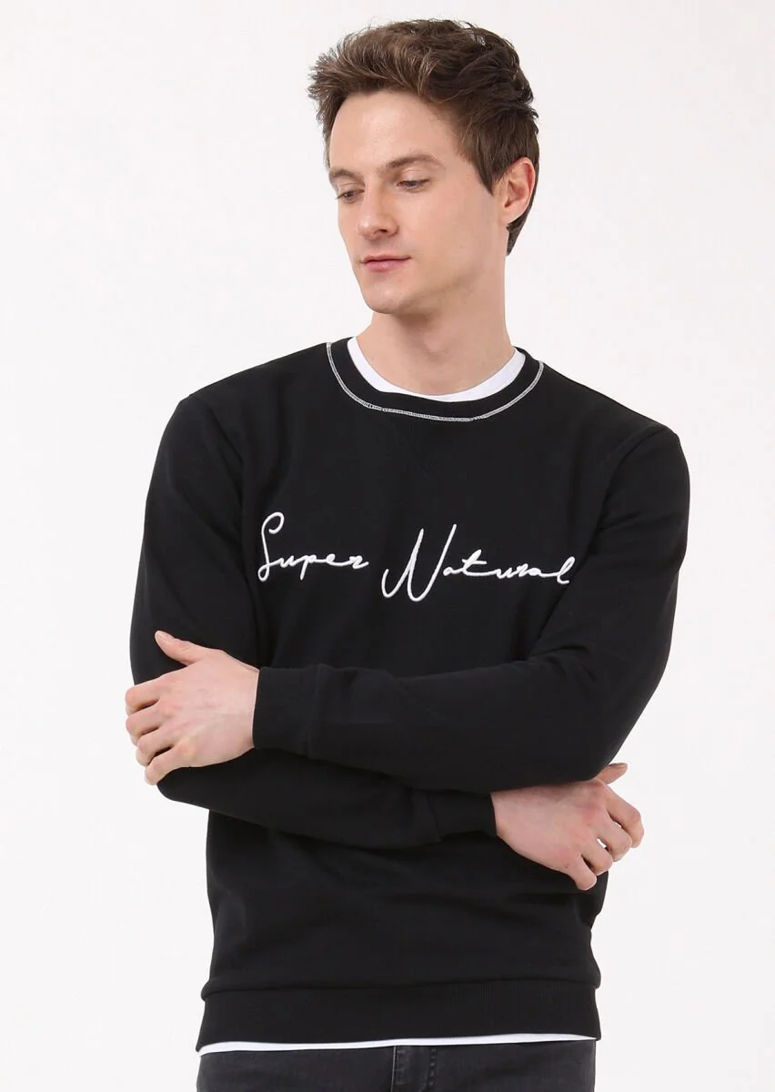 Black Plain Sweatshirt - 2
