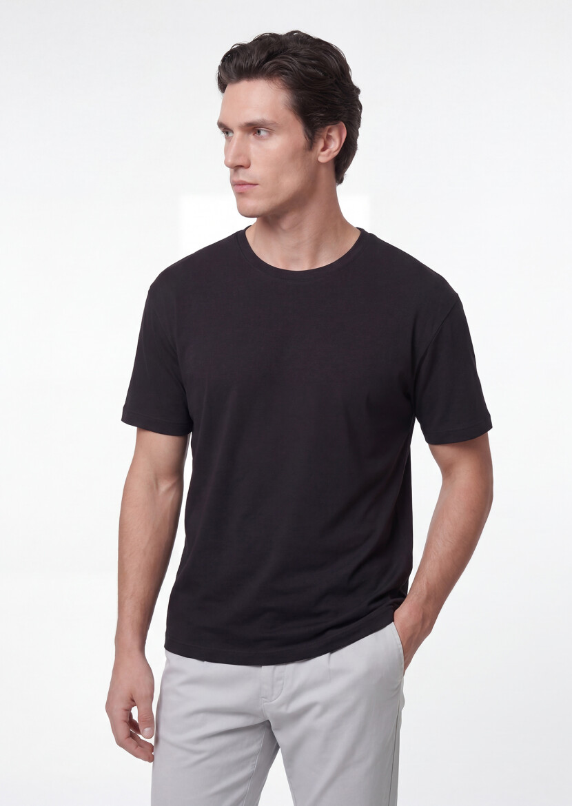 Black Plain Sweatshirt - 1