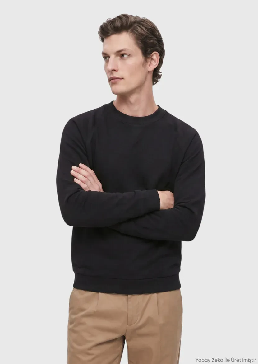 Black Plain Sweatshirt 