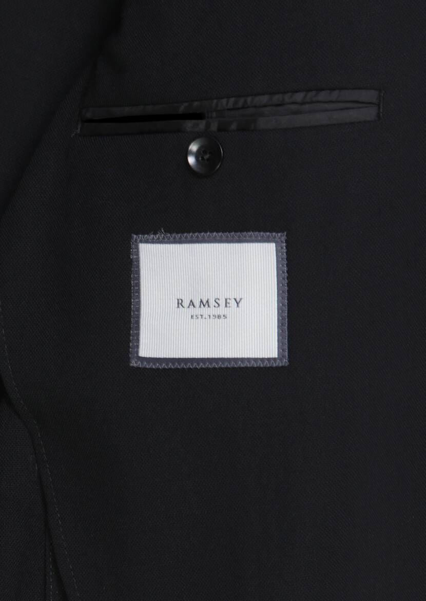 Black Plain Zeroweight Slim Fit 100% Wool Jacket - 8