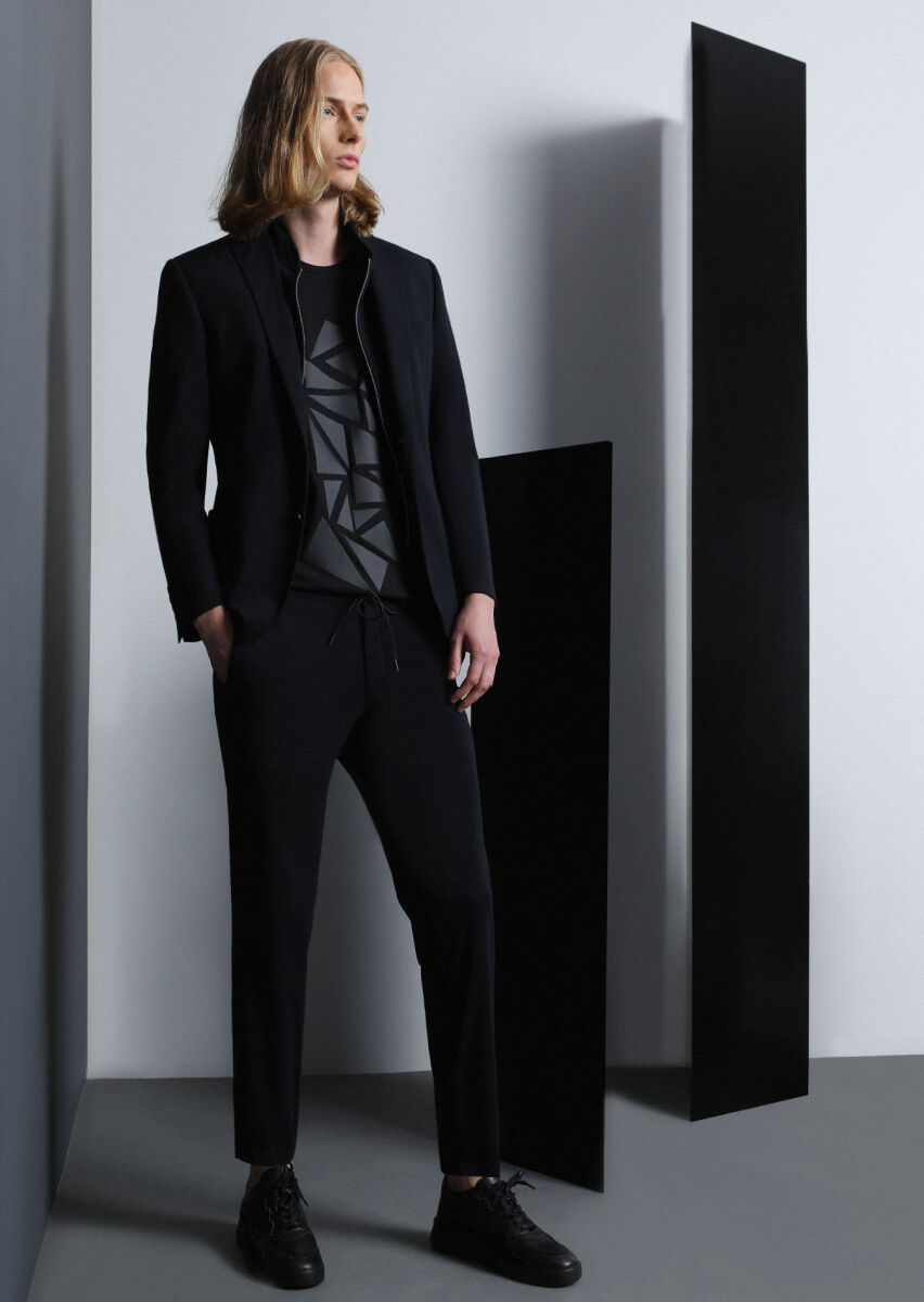 Black Plain Zeroweight Slim Fit Suit - 1
