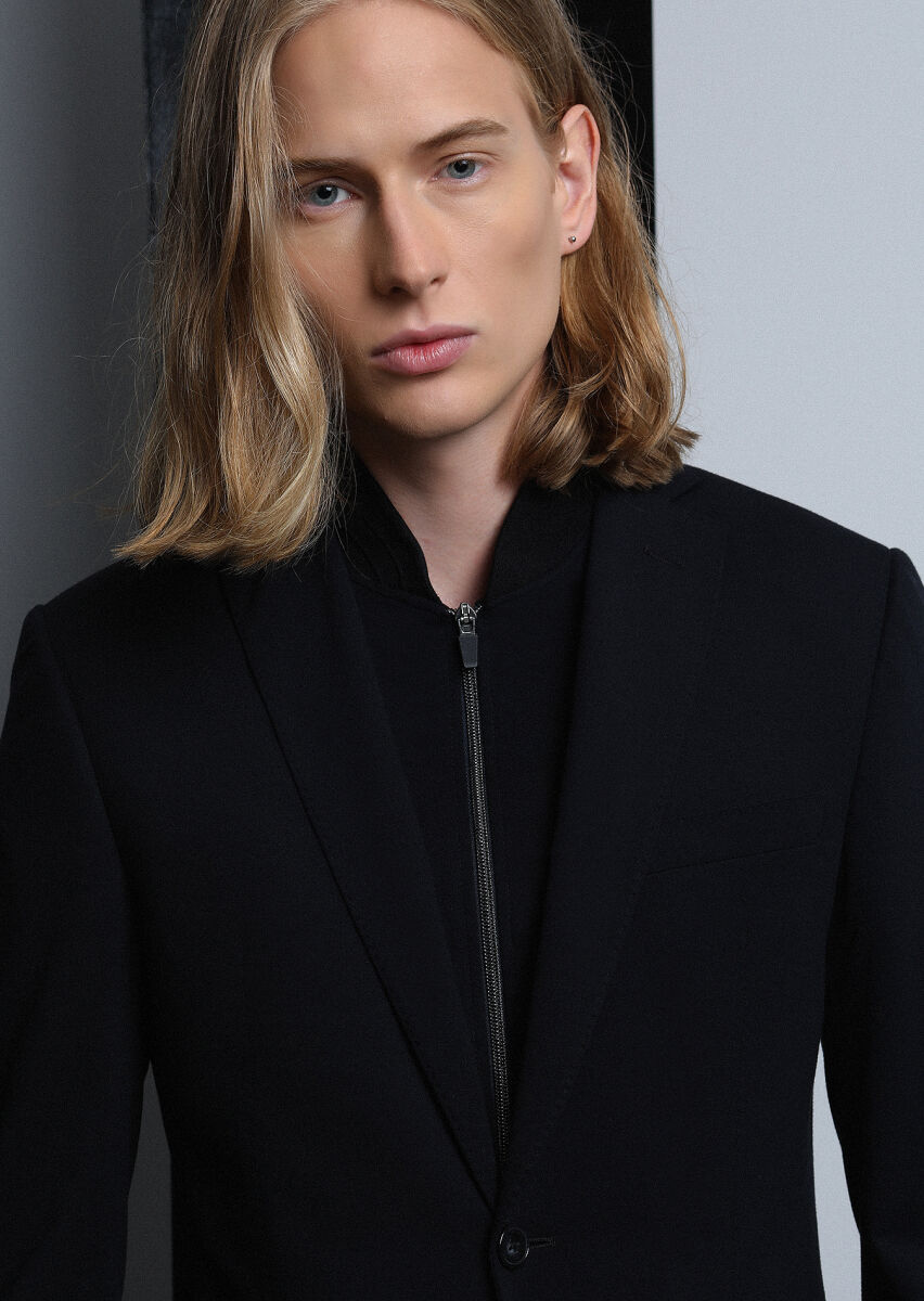 Black Plain Zeroweight Slim Fit Suit - 2