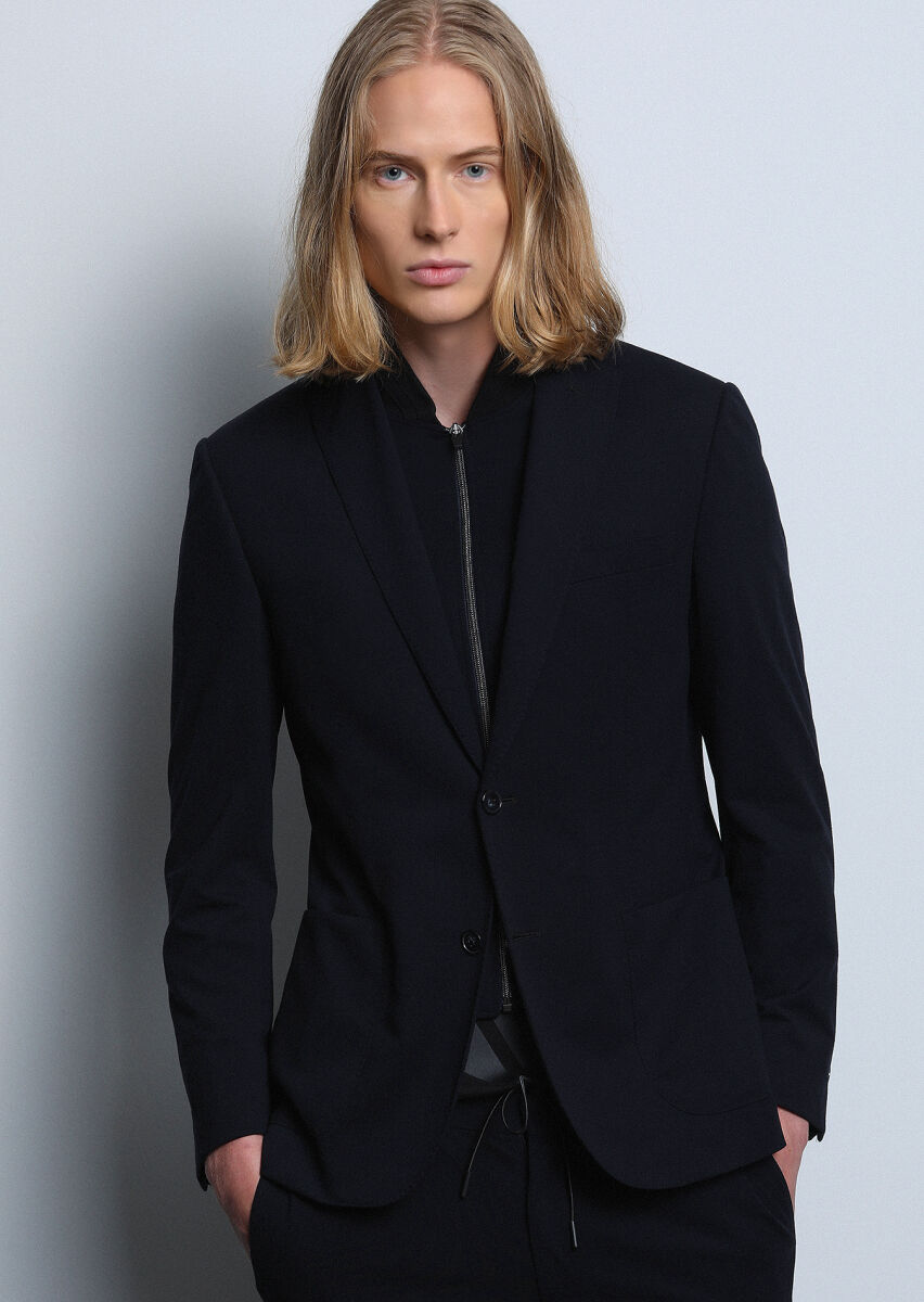 Black Plain Zeroweight Slim Fit Suit - 4