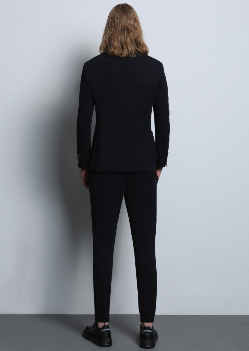 Black Plain Zeroweight Slim Fit Suit - 5