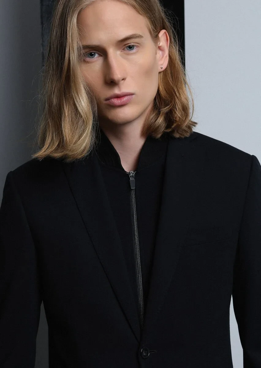 Black Plain Zeroweight Slim Fit Suit - 2