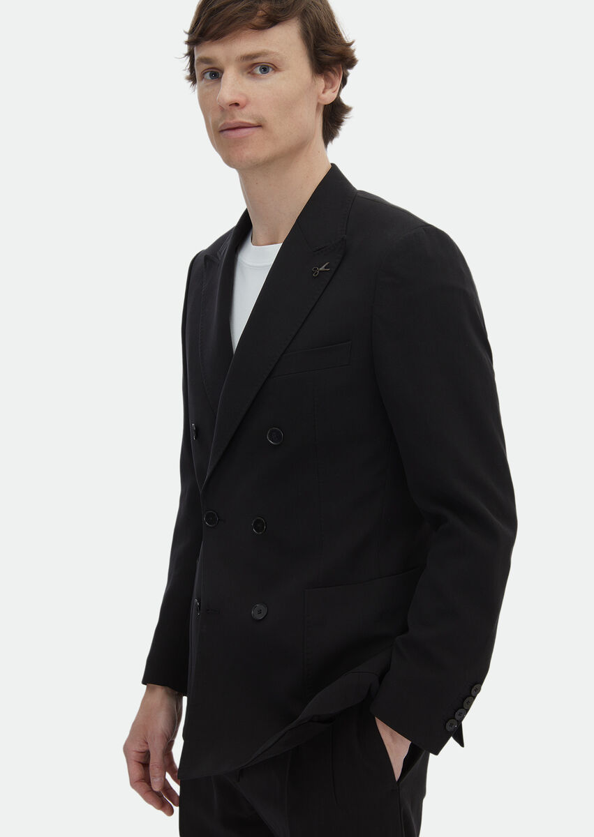 Black Plain Zeroweight Slim Fit Suit - 4