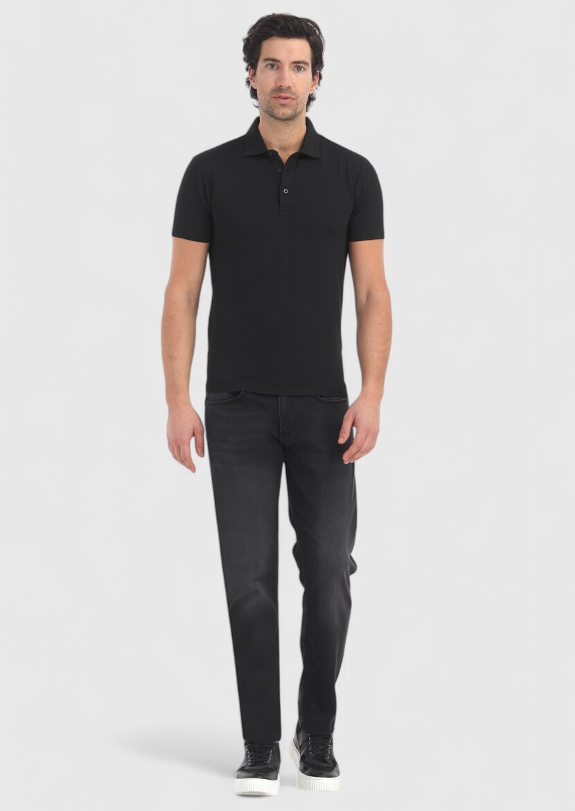 Black Polo Neck T-Shirt - 1
