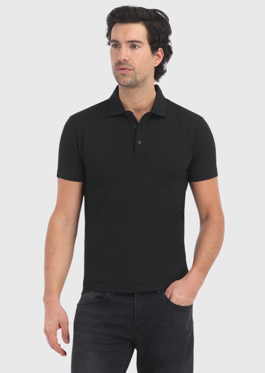 Black Polo Neck T-Shirt - 2