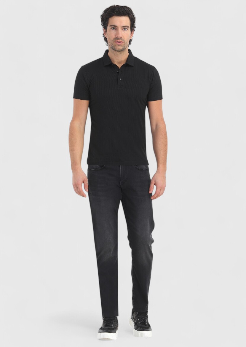 Black Polo Neck T-Shirt - 1