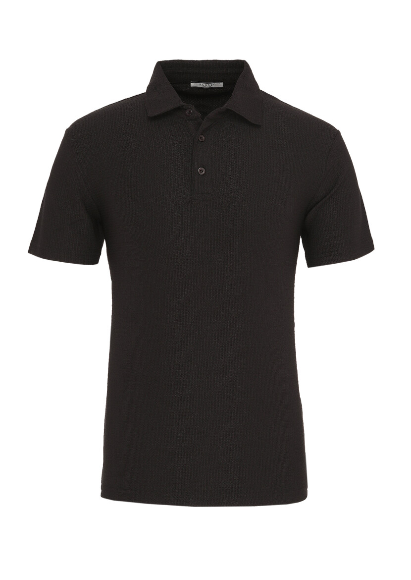 Black Polo Neck T-Shirt - 1
