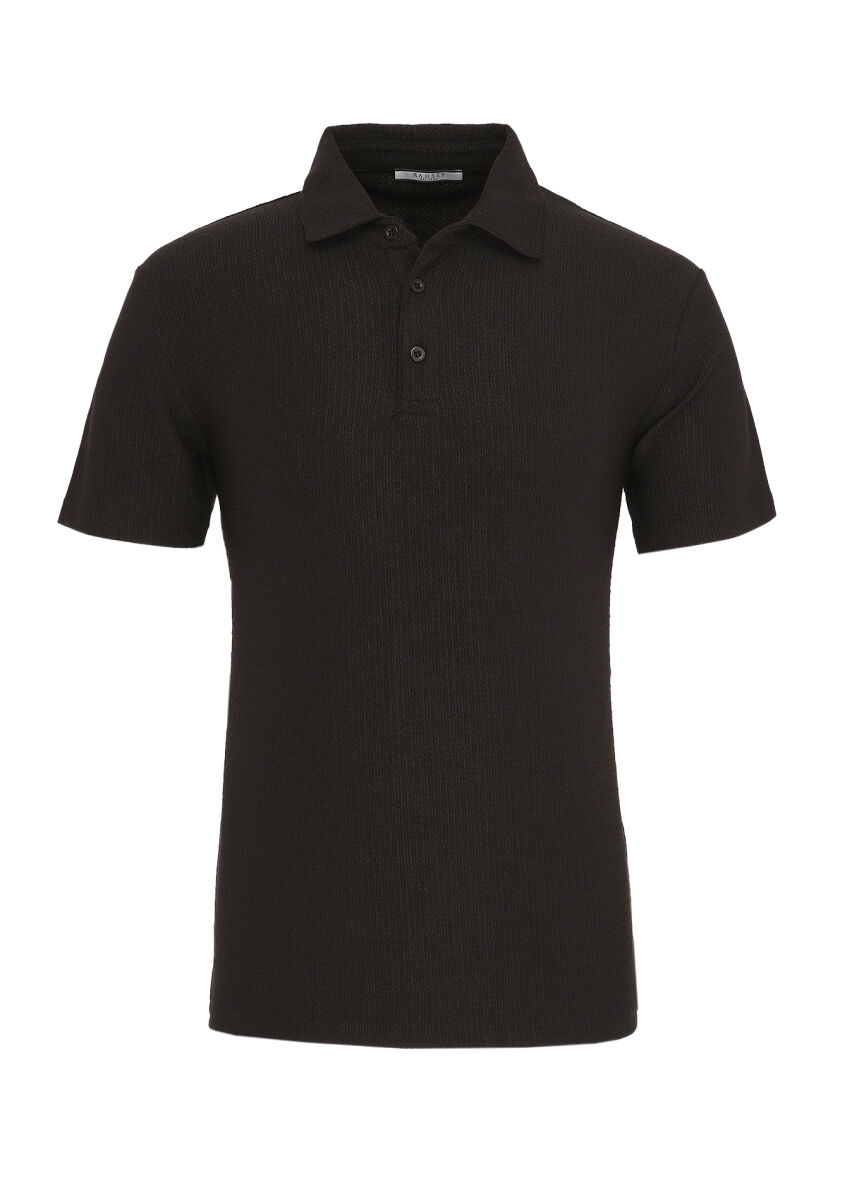 Black Polo Neck T-Shirt - 1