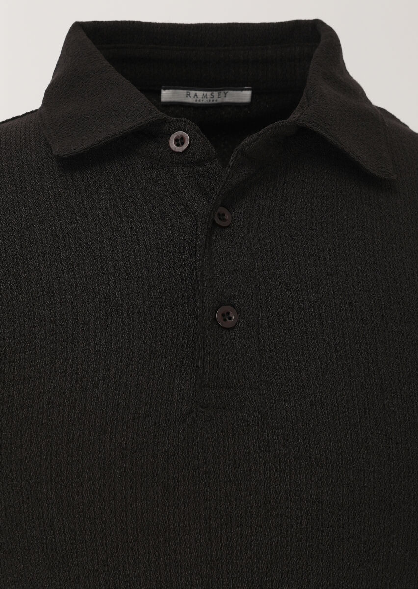 Black Polo Neck T-Shirt - 2