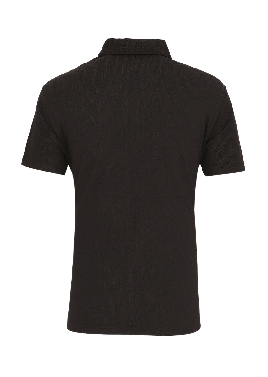 Black Polo Neck T-Shirt - 3
