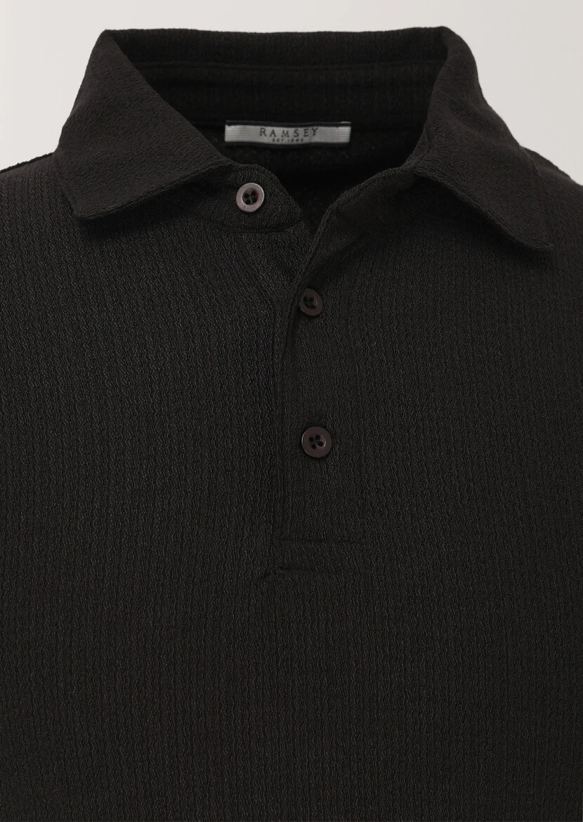 Black Polo Neck T-Shirt - 2